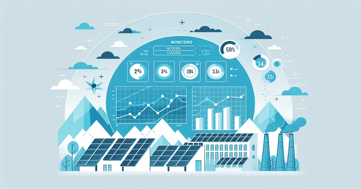 Grafici di monitoraggio della produzione di un impianto fotovoltaico con indicatori di performance