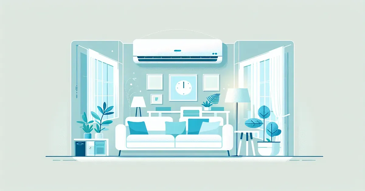 Schema del corretto posizionamento di uno split climatizzatore in ambiente domestico